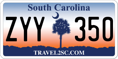 SC license plate ZYY350