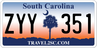SC license plate ZYY351