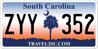SC license plate ZYY352