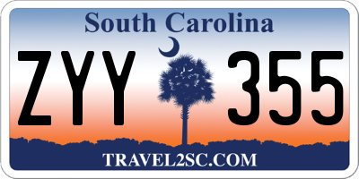 SC license plate ZYY355