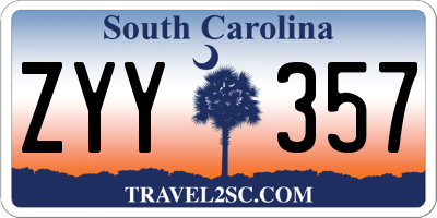 SC license plate ZYY357