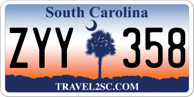 SC license plate ZYY358