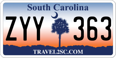 SC license plate ZYY363