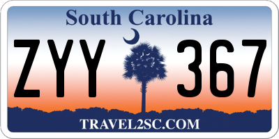 SC license plate ZYY367