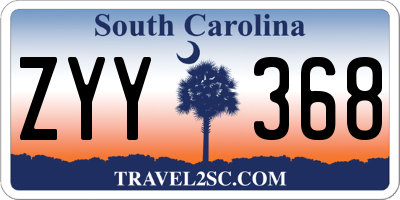 SC license plate ZYY368