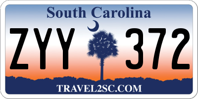 SC license plate ZYY372