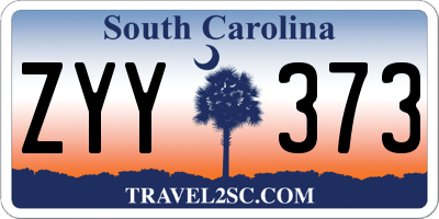 SC license plate ZYY373