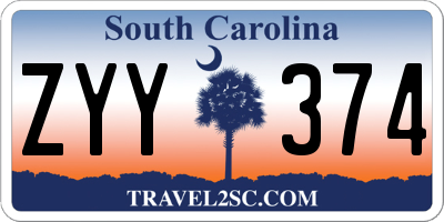 SC license plate ZYY374
