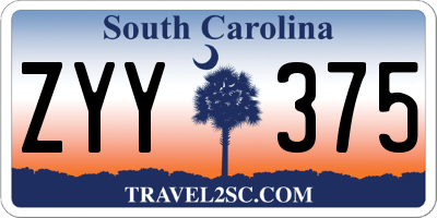 SC license plate ZYY375