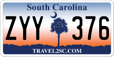 SC license plate ZYY376