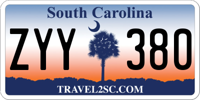 SC license plate ZYY380