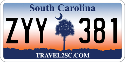 SC license plate ZYY381