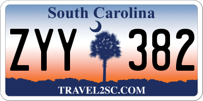 SC license plate ZYY382