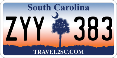 SC license plate ZYY383