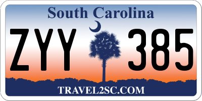 SC license plate ZYY385