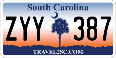 SC license plate ZYY387