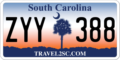 SC license plate ZYY388