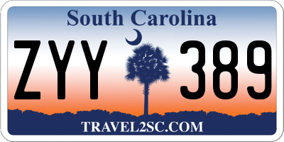 SC license plate ZYY389