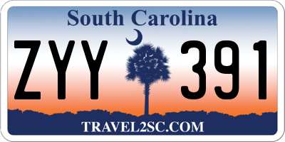 SC license plate ZYY391