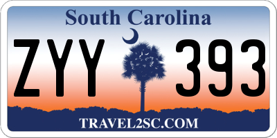 SC license plate ZYY393