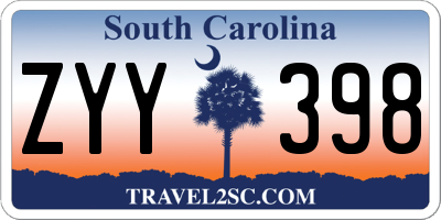 SC license plate ZYY398