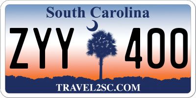 SC license plate ZYY400