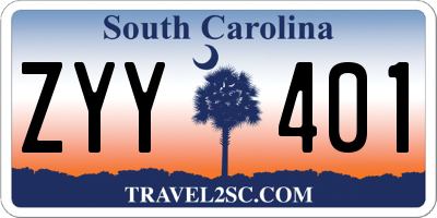 SC license plate ZYY401