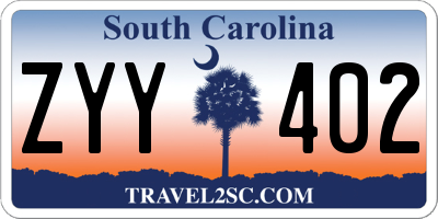 SC license plate ZYY402