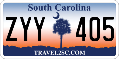 SC license plate ZYY405