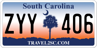 SC license plate ZYY406