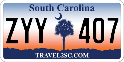 SC license plate ZYY407