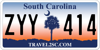 SC license plate ZYY414