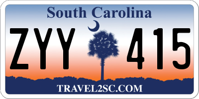 SC license plate ZYY415