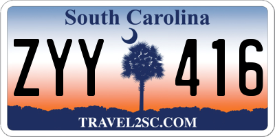 SC license plate ZYY416