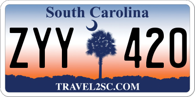 SC license plate ZYY420