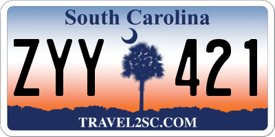 SC license plate ZYY421