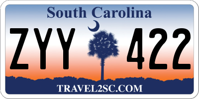 SC license plate ZYY422