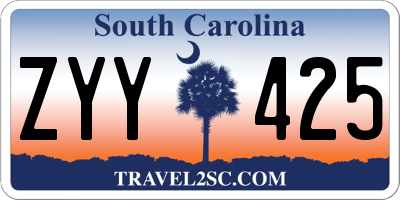 SC license plate ZYY425