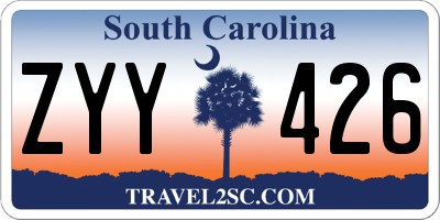 SC license plate ZYY426