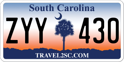SC license plate ZYY430
