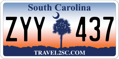 SC license plate ZYY437