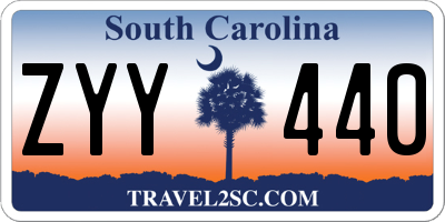 SC license plate ZYY440