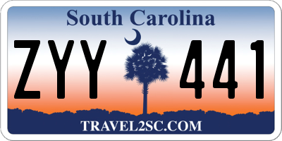 SC license plate ZYY441