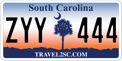 SC license plate ZYY444