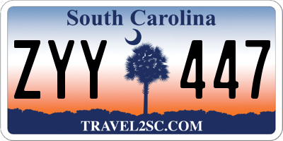 SC license plate ZYY447