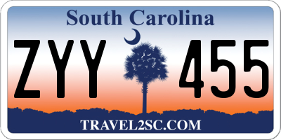 SC license plate ZYY455