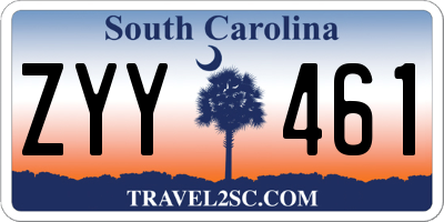 SC license plate ZYY461