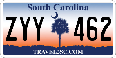 SC license plate ZYY462