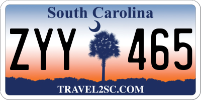 SC license plate ZYY465