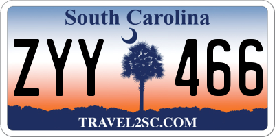 SC license plate ZYY466